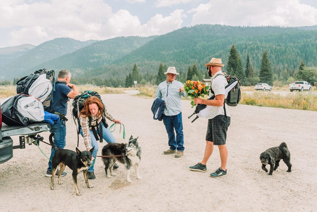 Teton Hiking Elopement, Victor Idaho Wedding Photography, Teton Wedding Photographer, Jackson Hole, Grand Tetons, Destination Hiking wedding, dog friendly hikes, wedding including dogs