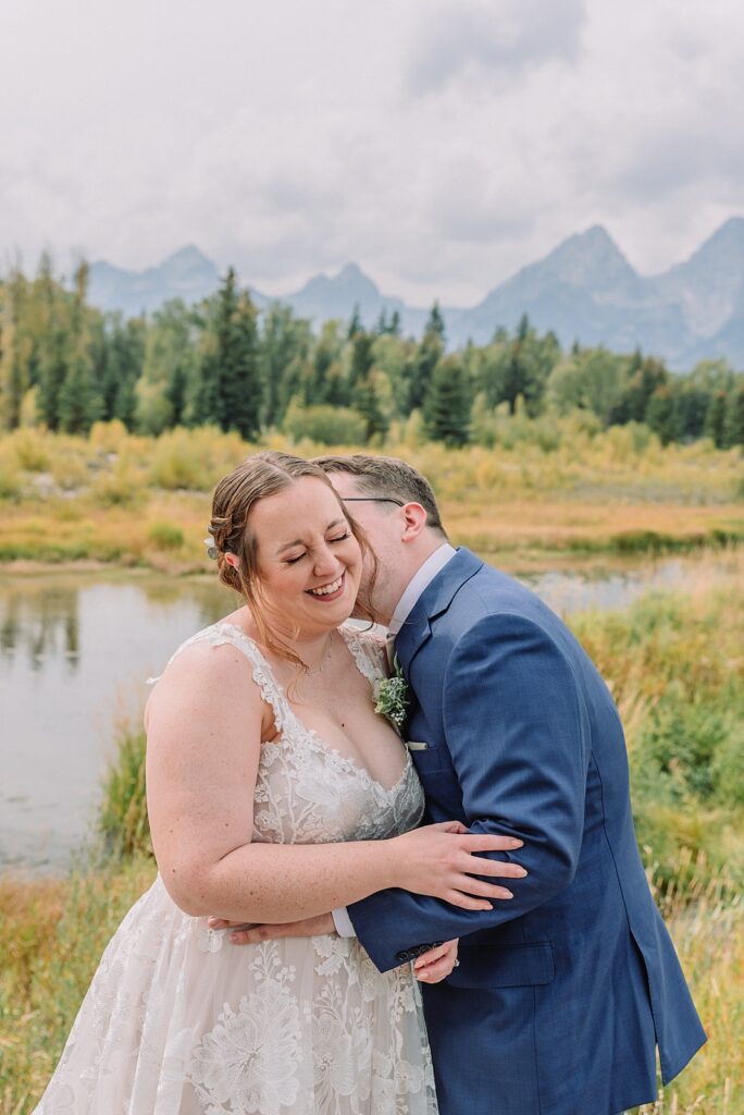 Schwabacher's Landing Wedding Ceremony, Jackson Hole Wedding photography, Couple Portraits, wedding photos in the mountains