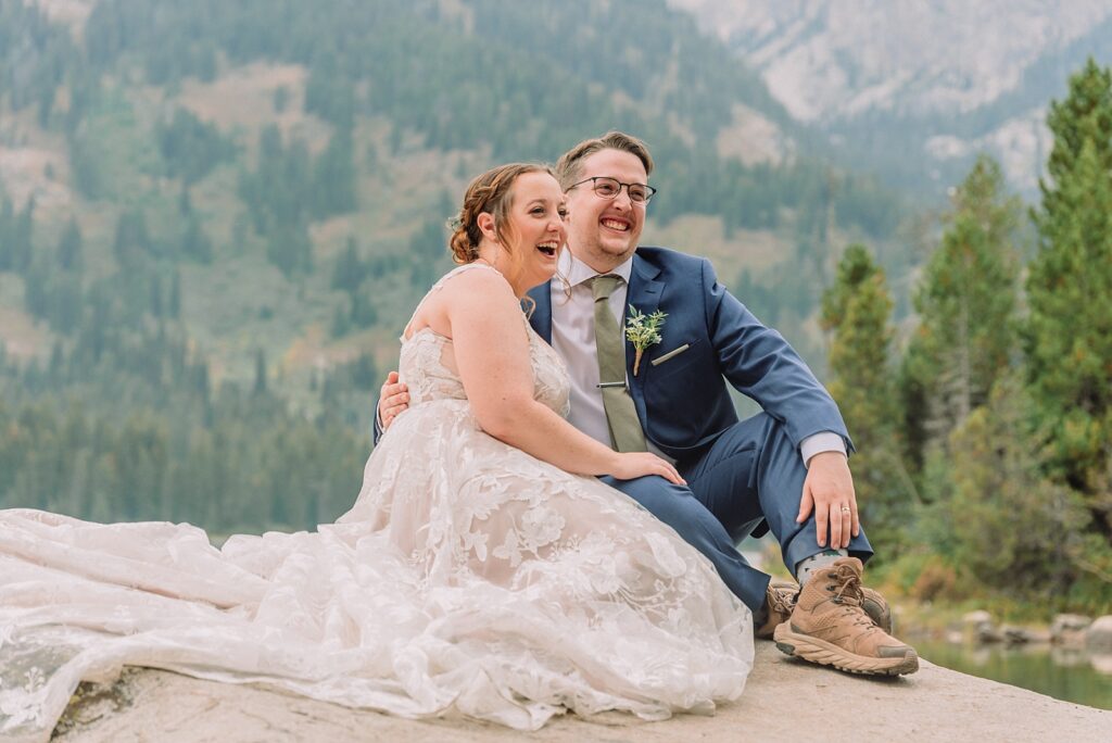 Teton Wedding with Hiking, jackson hole weddings, adventurous weddings, outdoor ceremonies, grand teton national park, taggart lake