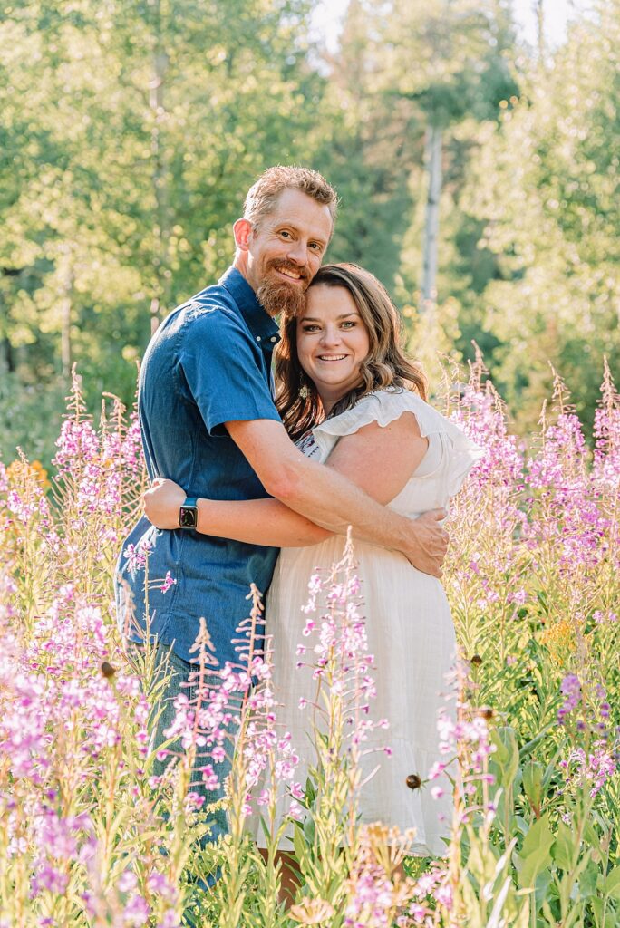 Utah Engagement Pictures, Emigration Canyon Campground, engagement photography, summer wildflowers, summer engagements