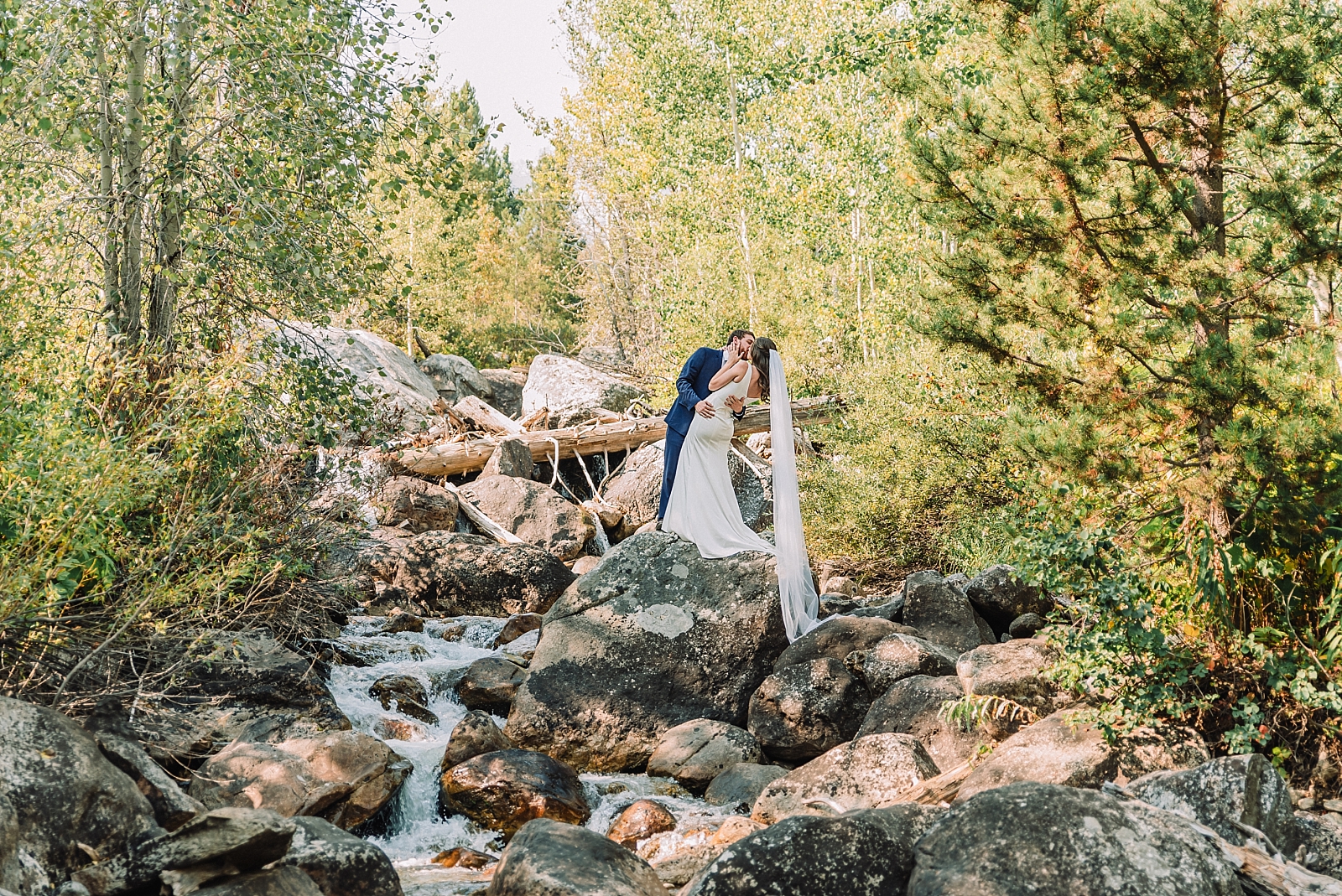 outdoor adventurous wedding portraits, jackson hole wedding photography, intimate elopement, wedding portraits in the forest