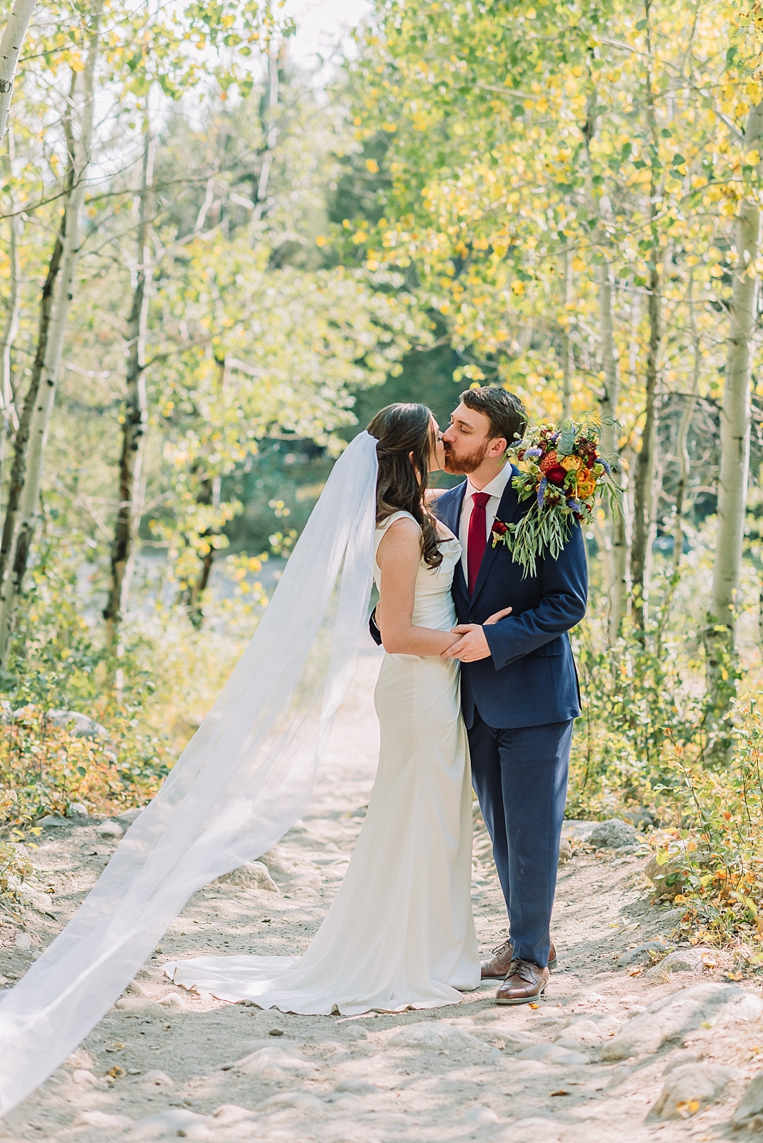 outdoor adventurous wedding portraits, jackson hole wedding photography, intimate elopement, wedding portraits in the forest