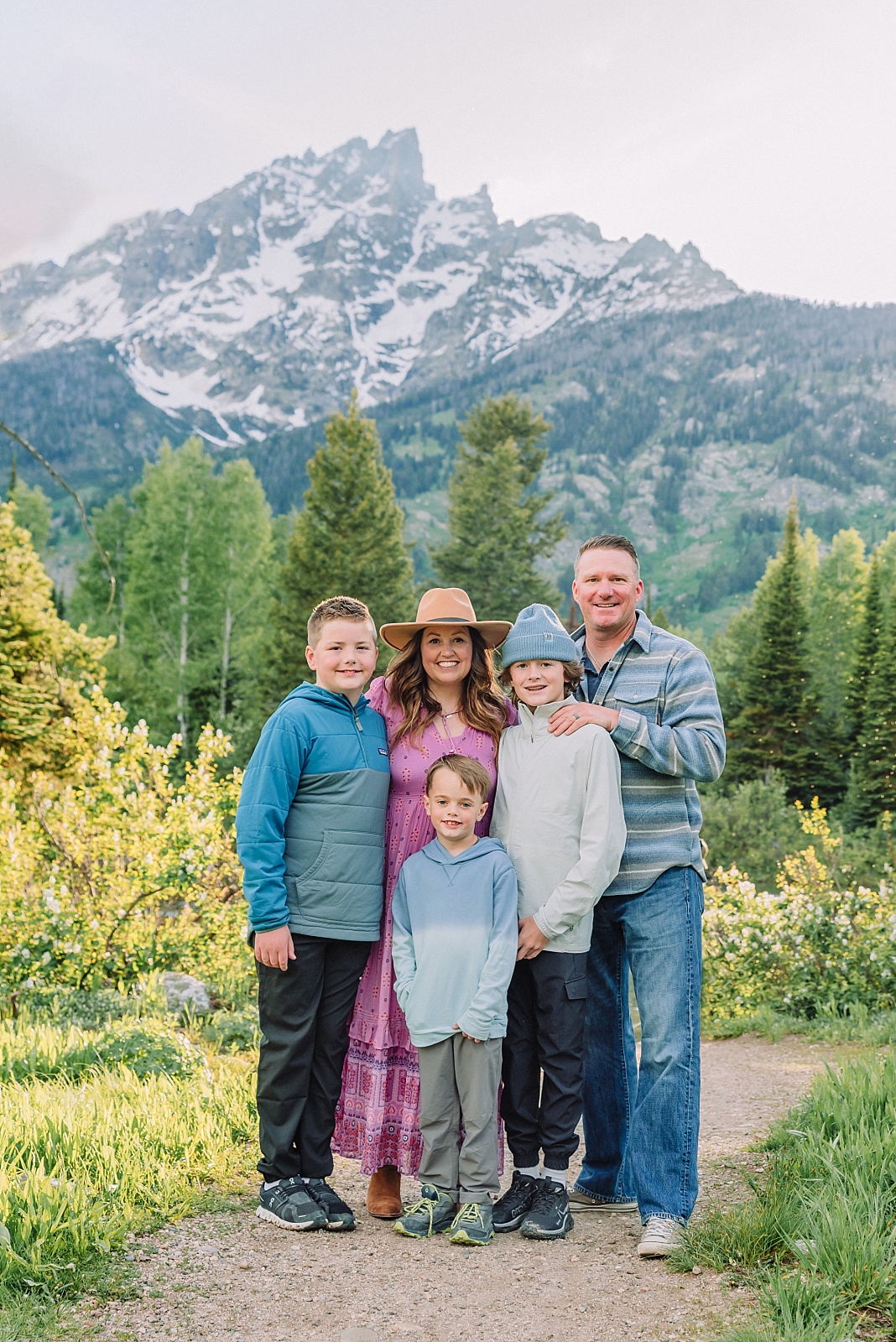 Jenny Lake Family Photos, Teewinot Mountain at Jenny Lake, Jackson Hole Photographer