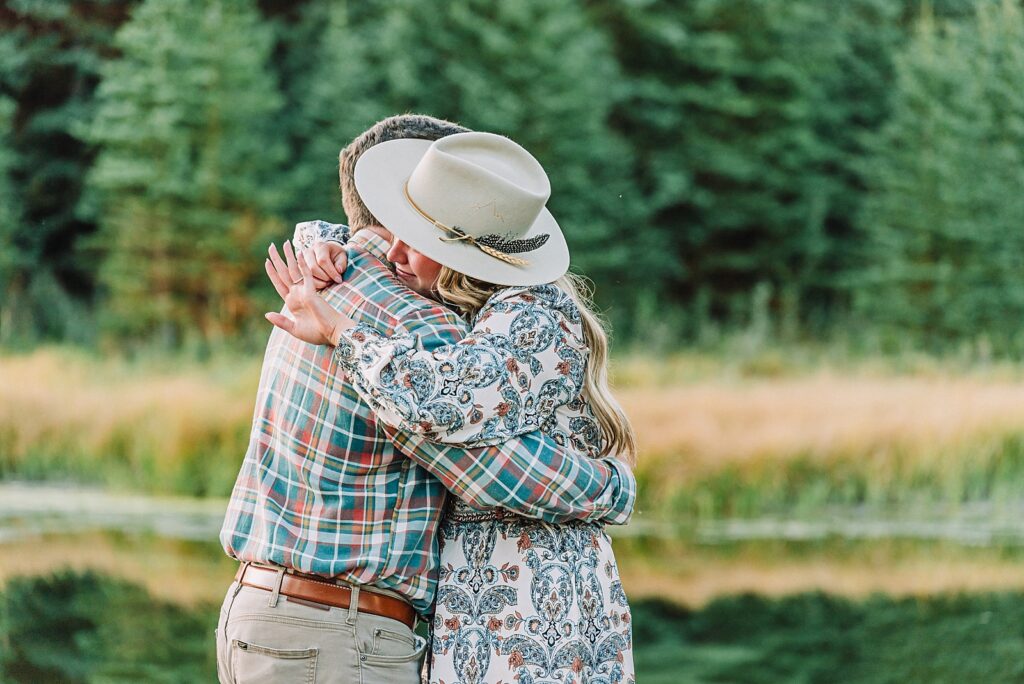 proposal photography at schwabacher's landing, engagement pictures in grand teton national park, jackson hole wedding photographer