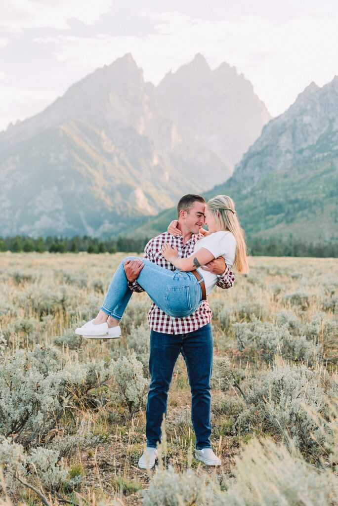 Grand Teton Engagements, posing ideas for engaged couples