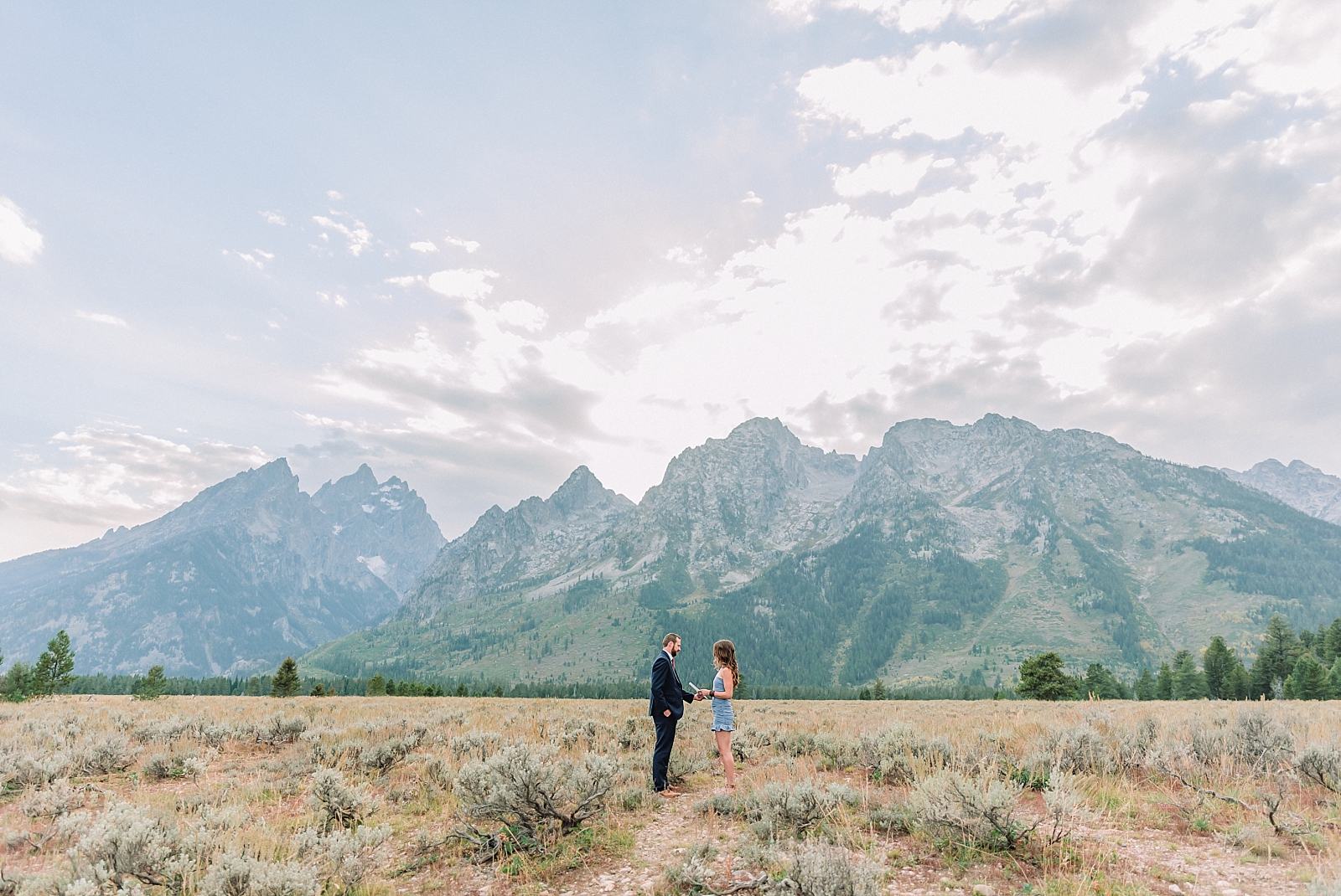 Cathedral View Turnout Vow Renewal, grand teton elopement packages