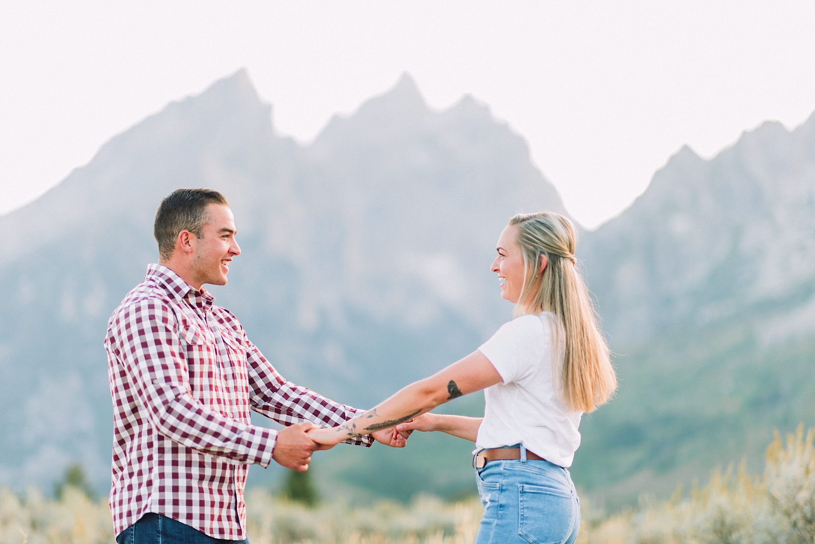 Grand Teton Engagements, posing ideas for engaged couples