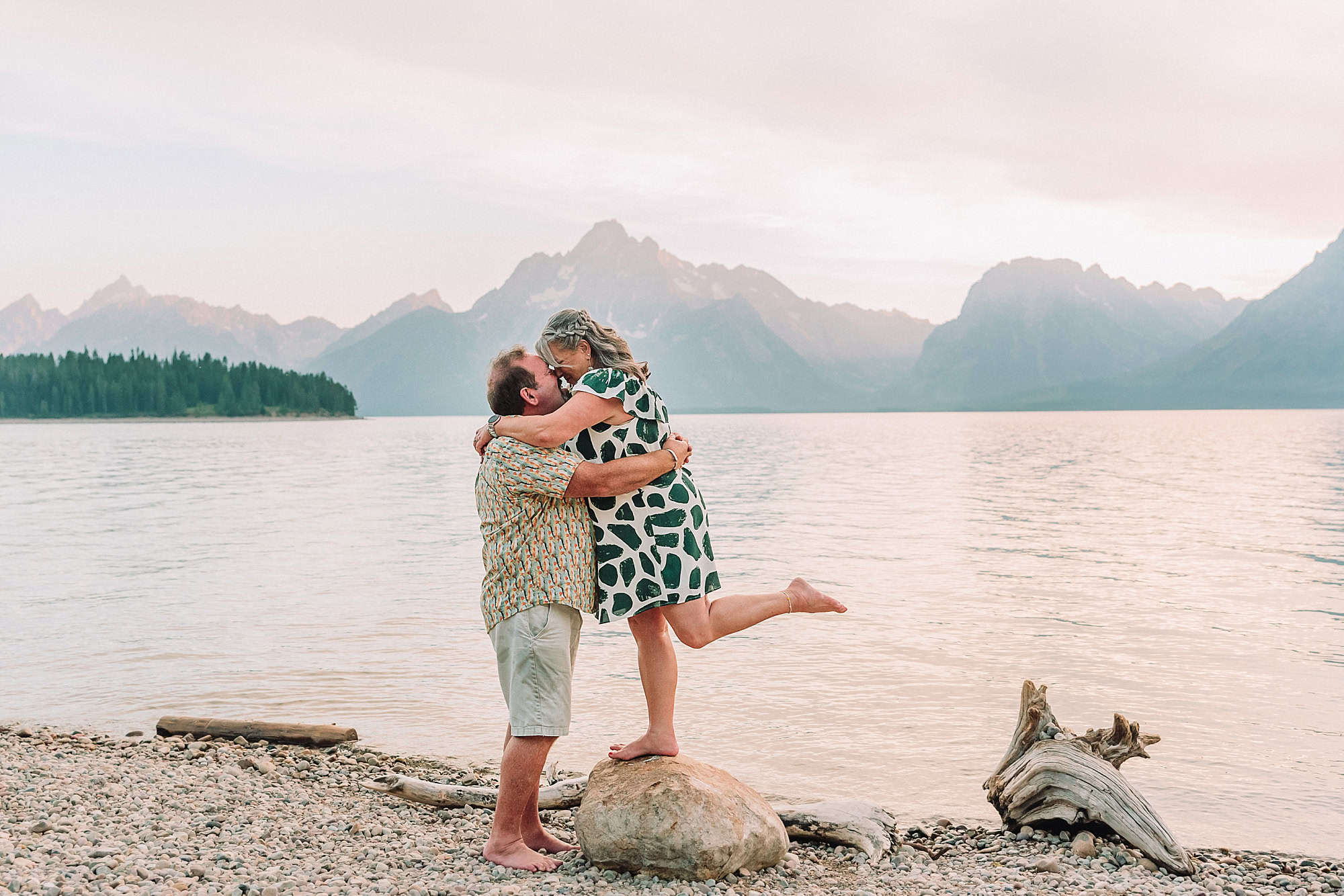 Colter Bay Anniversary Portraits, Jackson Hole Photographer, beach wedding photos, lakeside couple portraits