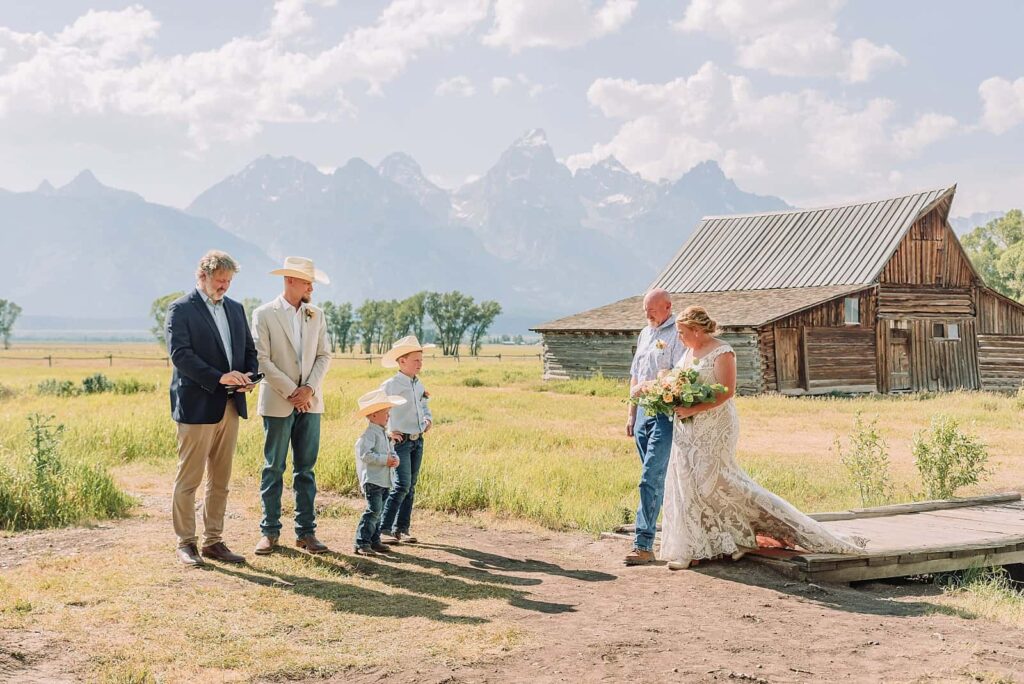 Jackson Wyoming Micro-Wedding, jackson hole wyoming elopement, eloping in jackson hole wyoming, wyoming elopement photographer, mormon row wedding ceremony