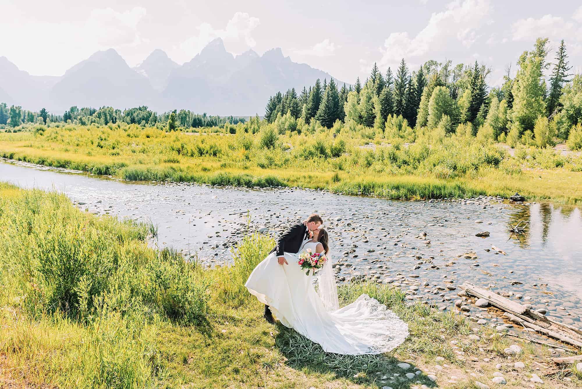 Schwabacher Landing Wedding Portraits with destination wedding photographer