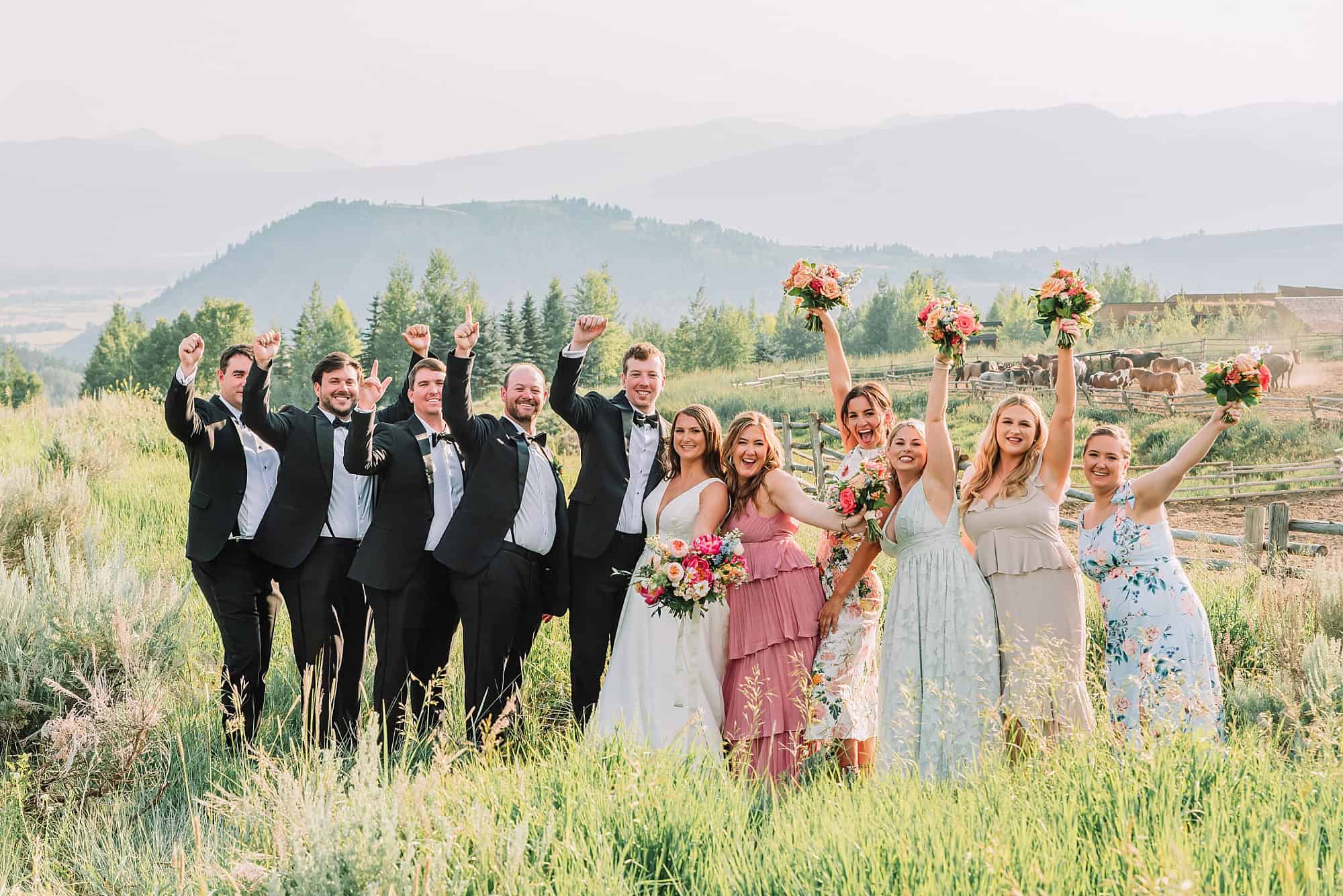 Wedding Party Photos at Spring Creek Ranch