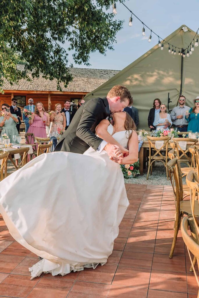 first dance at spring creek ranch wedding venue in jackson hole wyoming