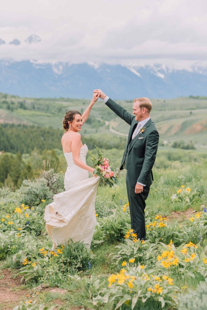 Wedding Portraits for Bride and Groom at the Wedding Tree