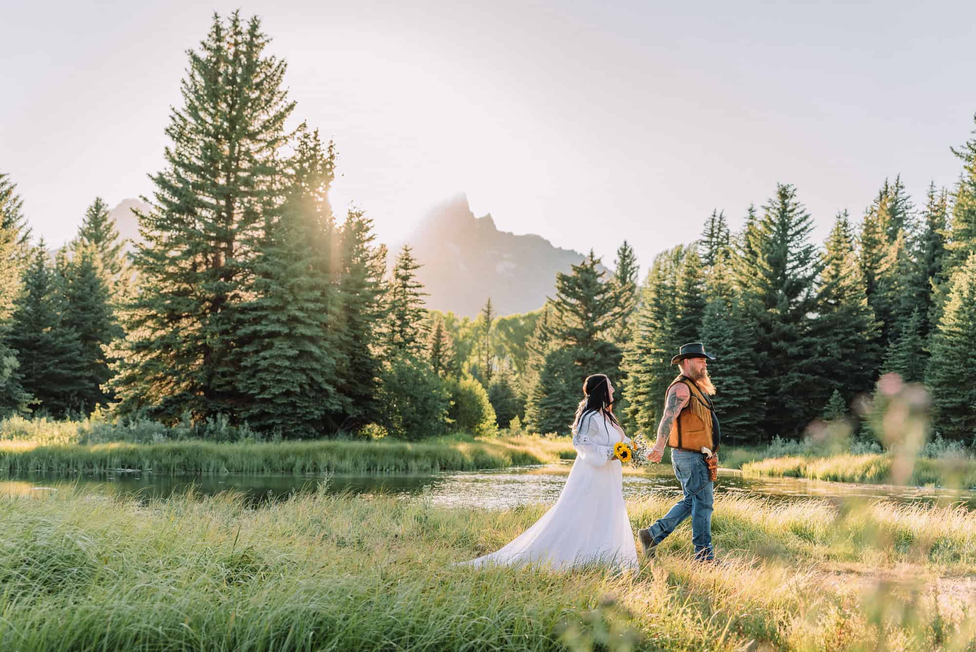 schwabacher landing wedding photos, jackson hole wedding photographer, western wedding