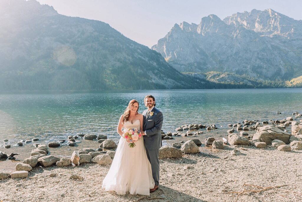 Grand Teton Elopement Photographer Mountain Elopement Photographer Adventure Elopement Photographer Grand Teton Grand Teton Destination Wedding Photographer Wyoming Elopement Photographer Outdoor Elopement Photographer Wyoming mountain wedding nature wedding timeless wedding classy wedding jenny lake wedding portraits romantic wedding dresses