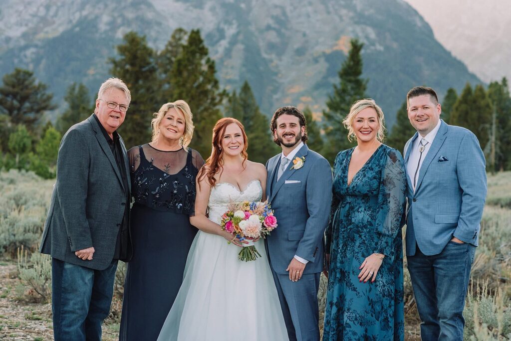 Grand Teton Elopement Photographer romantic wedding dresses outdoor wedding small intimate wedding ideas mountain wedding nature wedding timeless wedding classy wedding elopement elopement photography destination wedding Jackson Hole Wedding Photographer mountain view turnout wedding