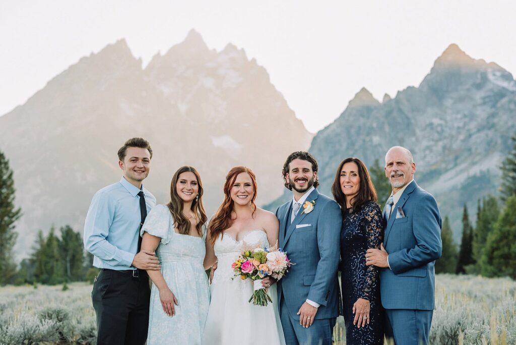 Grand Teton Elopement Photographer romantic wedding dresses outdoor wedding small intimate wedding ideas mountain wedding nature wedding timeless wedding classy wedding elopement elopement photography destination wedding Jackson Hole Wedding Photographer mountain view turnout wedding