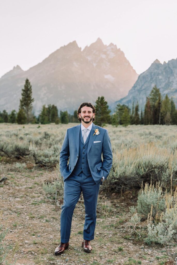 Grand Teton Elopement Photographer romantic wedding dresses outdoor wedding small intimate wedding ideas mountain wedding nature wedding timeless wedding classy wedding elopement elopement photography destination wedding Jackson Hole Wedding Photographer mountain view turnout wedding