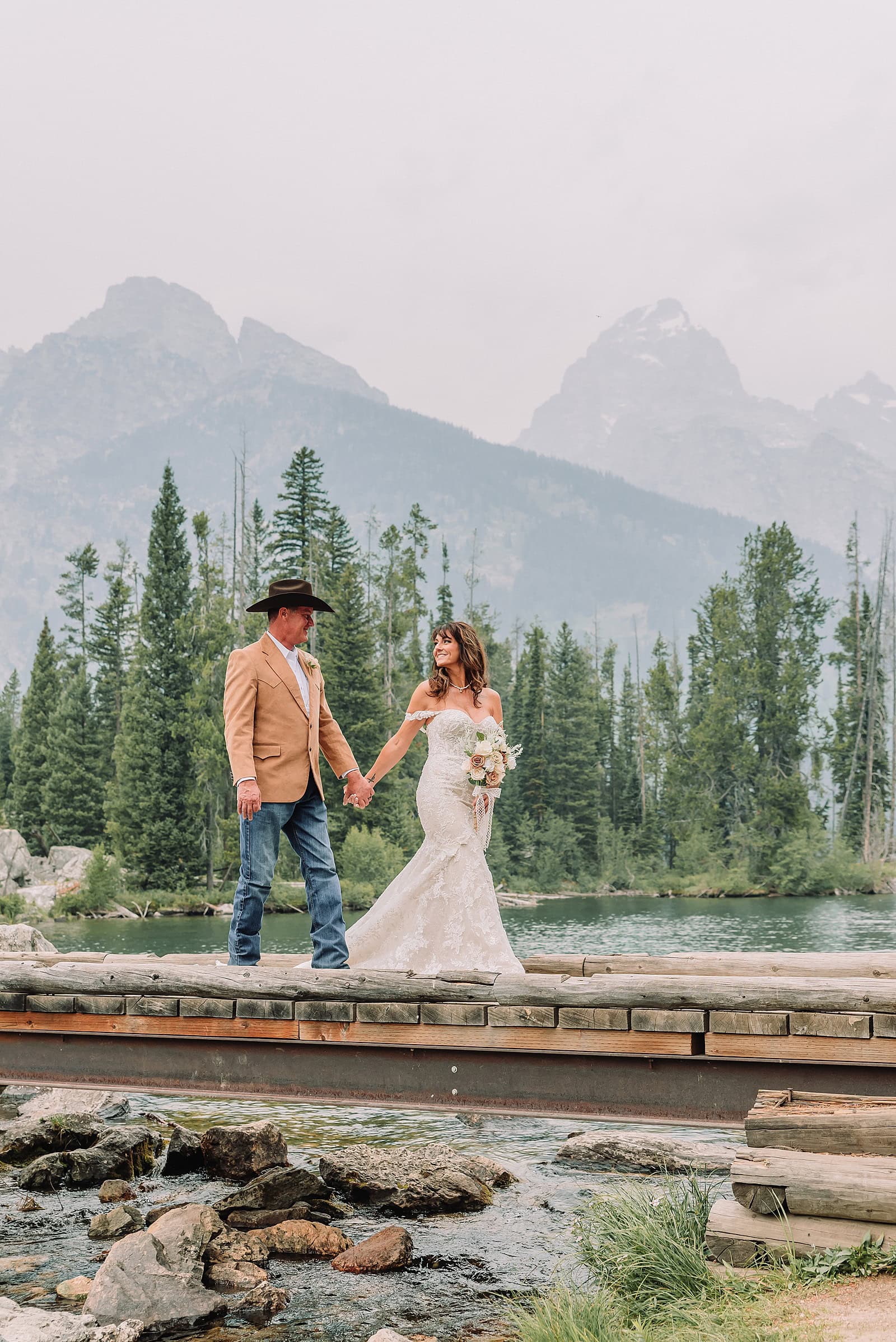 Adventure elopement in Jackson Hole Hiking elopement in Grand Teton National Park Outdoor wedding in Grand Teton during fall National park elopements in Wyoming