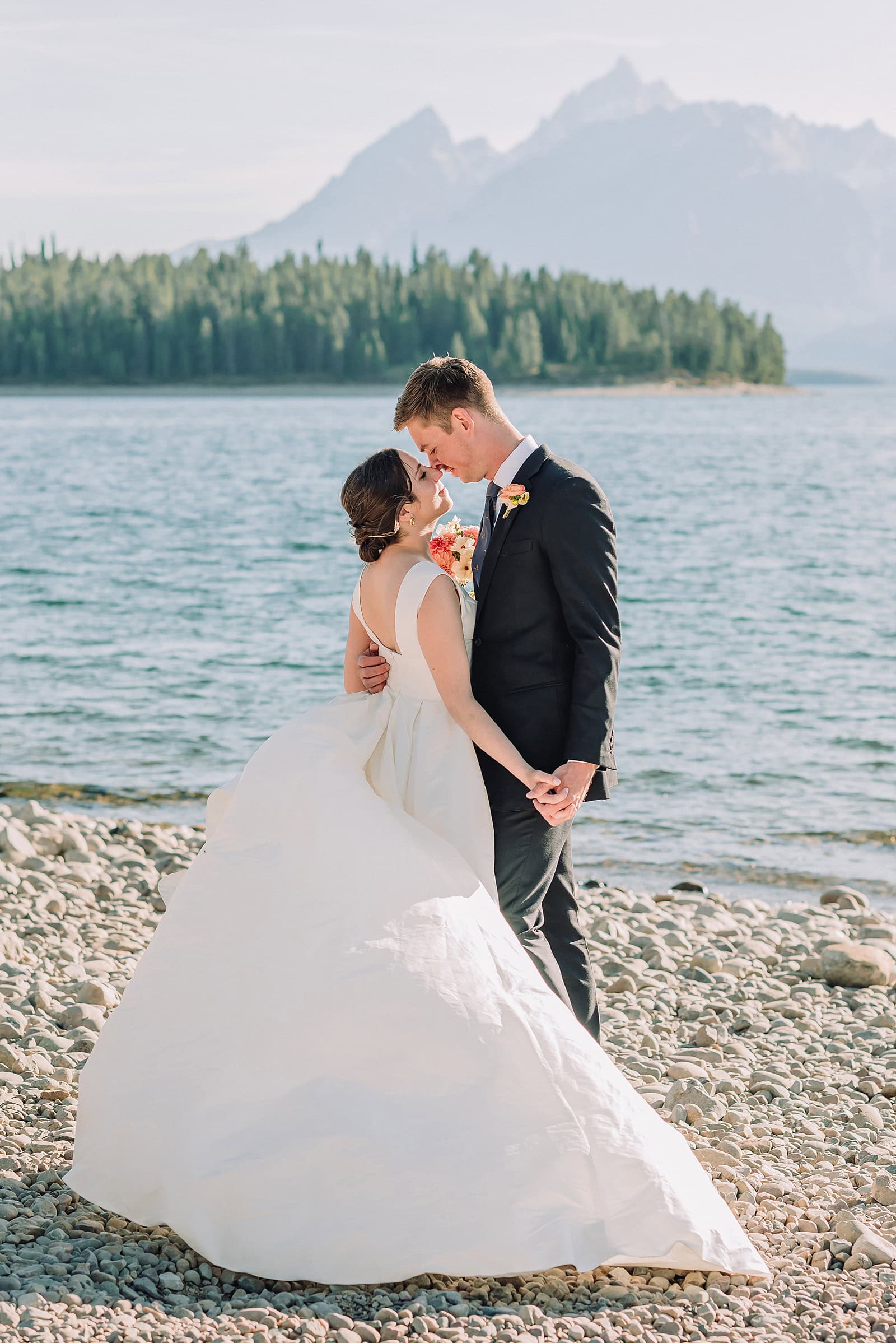 jackson hole elopement at Colter Bay Fall elopement in Grand Teton National Park Autumn wedding in Jackson Hole Grand Teton National Park wedding Jackson Hole fall wedding Fall wedding in Wyoming Romantic fall elopement in the Tetons