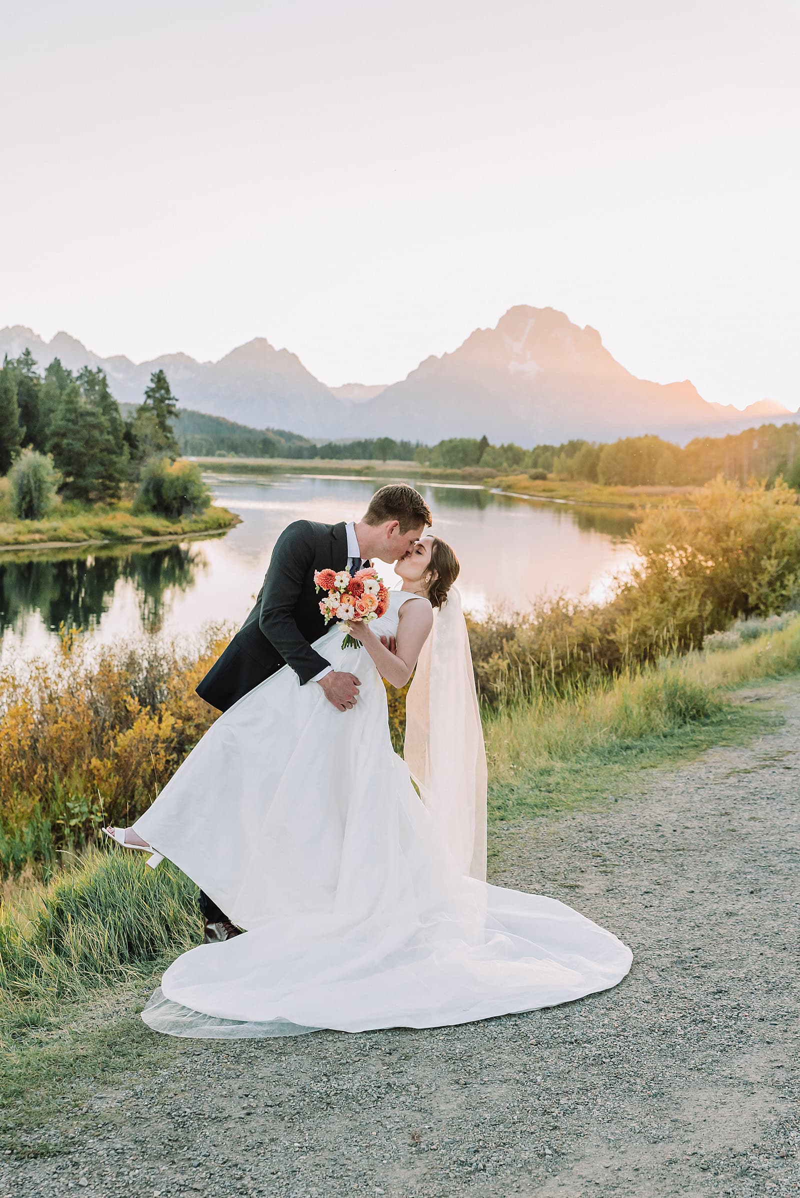 Autumn mountain wedding in Jackson Hole Fall foliage elopement in the Tetons Best places for fall photos in Grand Teton Golden aspens wedding in Jackson Hole Crisp fall wedding in the Tetons