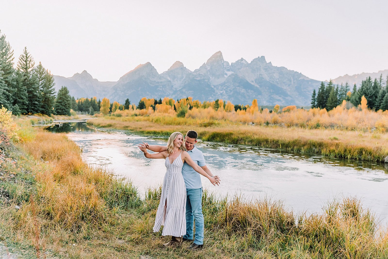 jackson hole engagement photographer engagement photo ideas spring summer engagement photo ideas grand teton engagement photos anniversary photos jackson hole photographer poses for couples