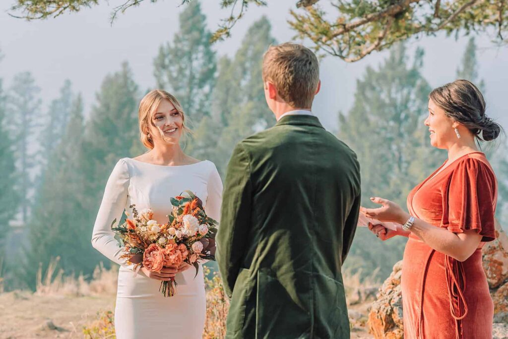 eloping in jackson hole wyoming wyoming elopement photographer micro wedding jackson hole jackson hole wedding photographers elopement jackson hole wyoming small wedding jackson hole the wedding tree in bridger teton national forest morning wedding fall wedding Autumn wedding in Jackson Hole