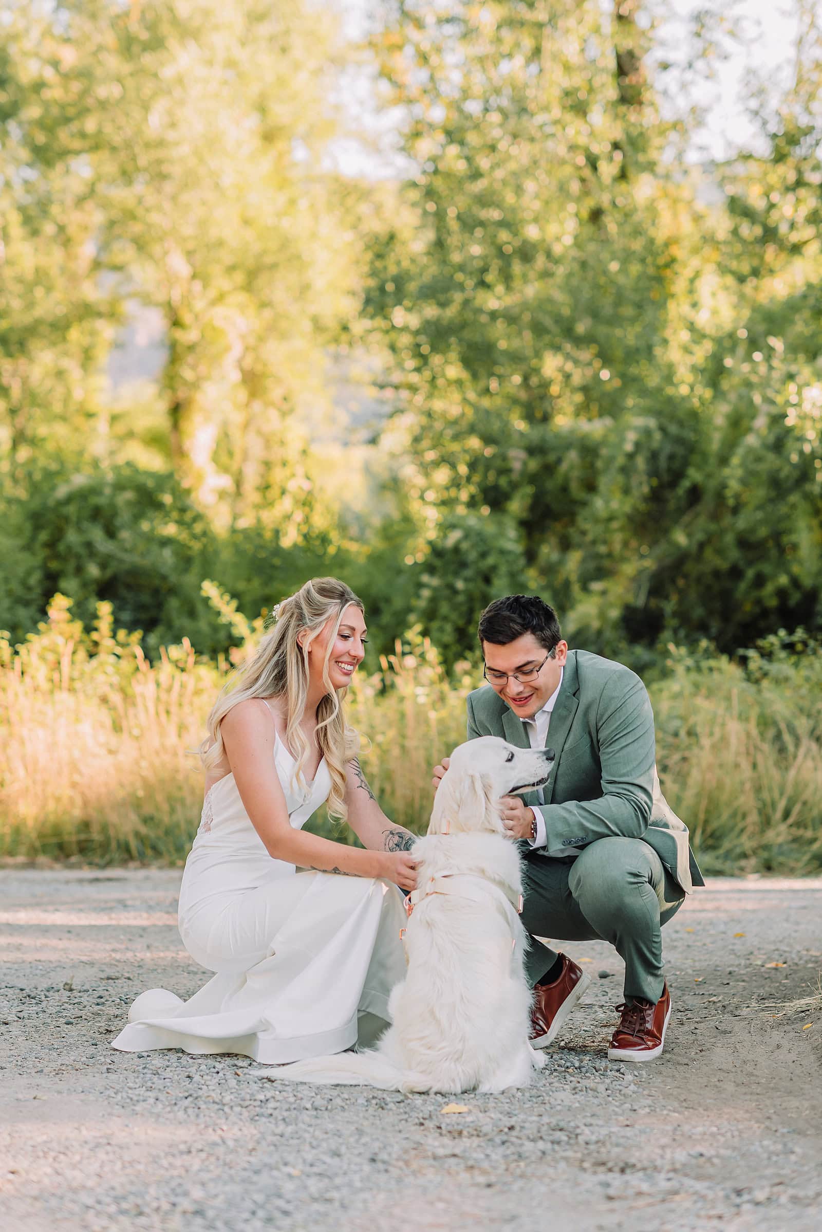 Idaho Photographer Near Me Island Park Wedding Photographer Rexburg Wedding Photographer Micro Wedding in Idaho Jackson Hole Weddings Fall Wedding First look with dog on wedding day