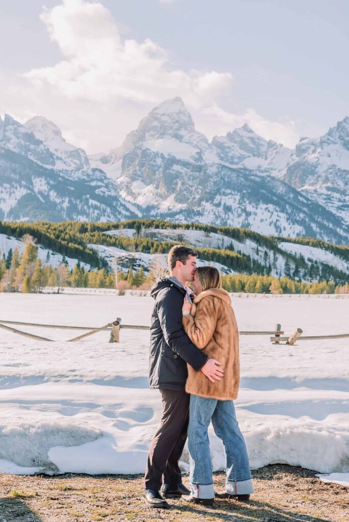 grand teton engagement photos anniversary photos jackson hole photographer poses for couples spring jackson hole proposal