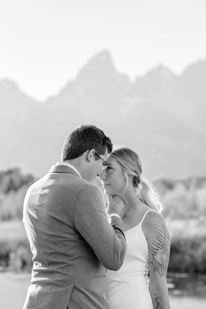 bride and groom elope in grand teton national park in jackson wyoming