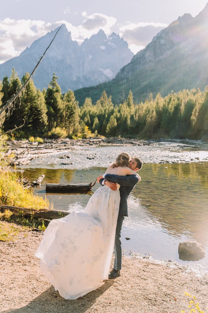 bride and groom share first look during pre-ceremony photos