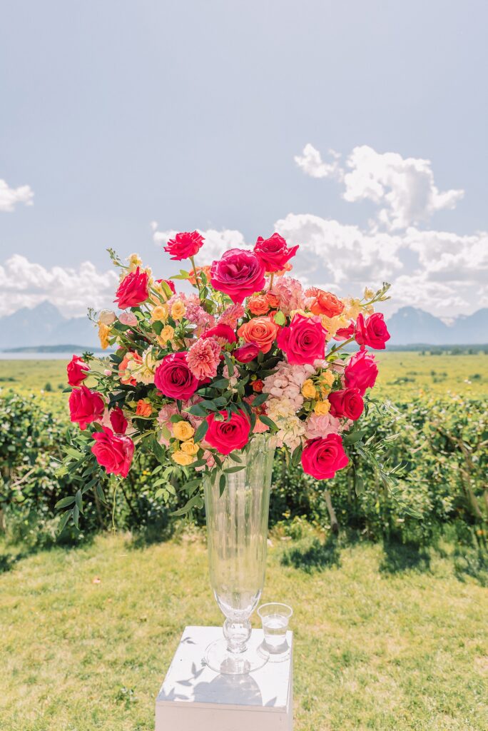 Grand Teton National Park wedding photographer Jackson Hole luxury mountain wedding reception Jackson Hole destination wedding photographer sunset wedding portraits in the Tetons intimate Jackson Lake Lodge wedding celebration