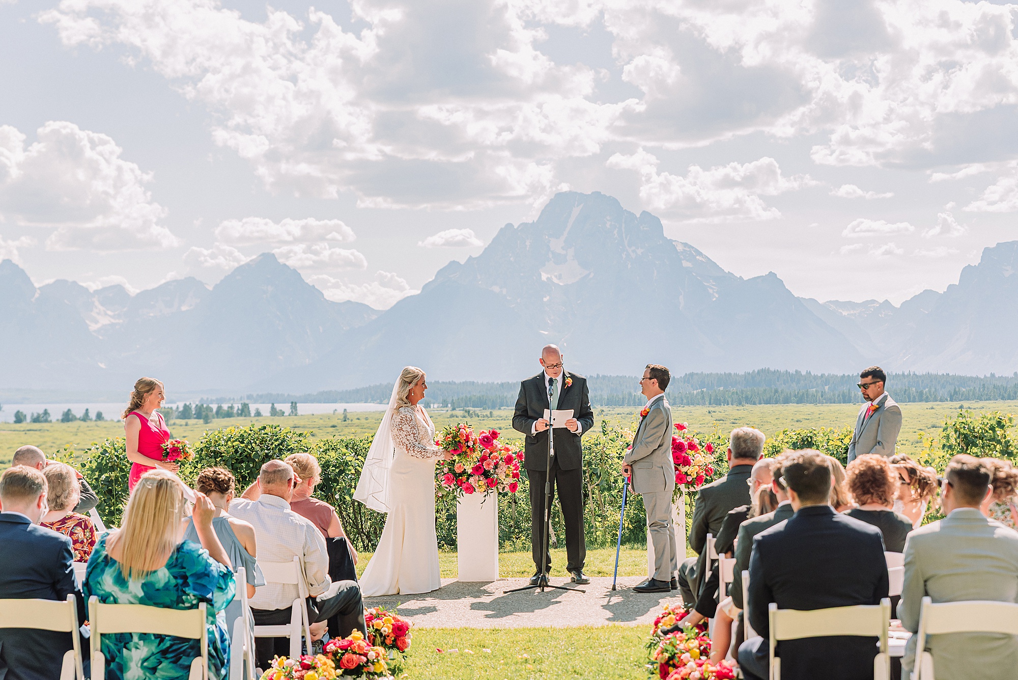 jackson lake lodge wedding ceremony jackson hole wedding photographer micro wedding in jackson hole grand teton wedding photography