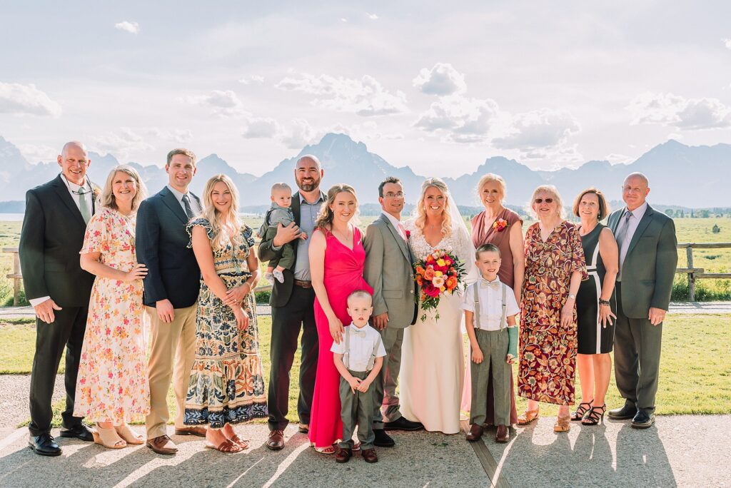 Jackson Hole luxury mountain wedding reception Jackson Hole destination wedding photographer sunset wedding portraits in the Tetons intimate Jackson Lake Lodge wedding celebration summer wedding in grand teton national park