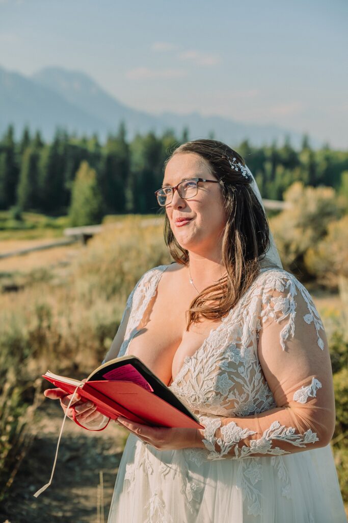 Grand Teton National Park intimate wedding ceremony Blacktail Ponds Overlook elopement photography vegan wedding cupcakes Wyoming baker Brandon Sanderson Cosmere themed wedding details dispersed ceremony permit Grand Teton wedding