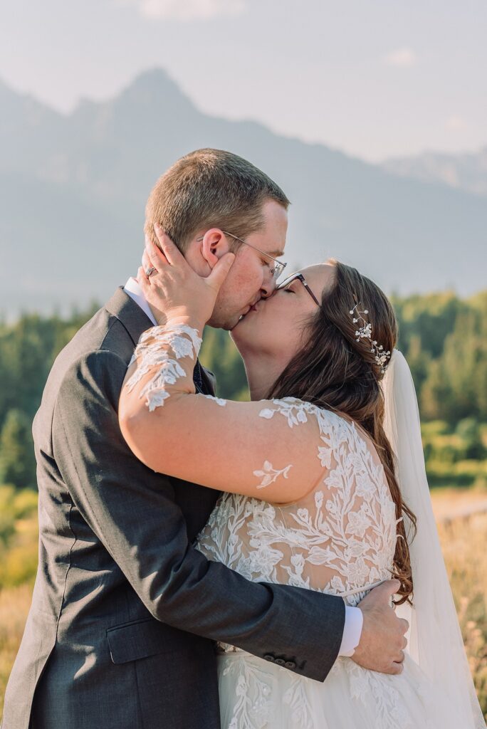 Grand Teton National Park intimate wedding ceremony Blacktail Ponds Overlook elopement photography vegan wedding cupcakes Wyoming baker dispersed ceremony permit Grand Teton wedding