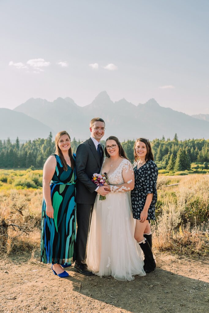 Jackson Hole Wedding Photographer Grand Teton National Park intimate wedding ceremony Blacktail Ponds Overlook elopement photography dispersed ceremony permit Grand Teton wedding
