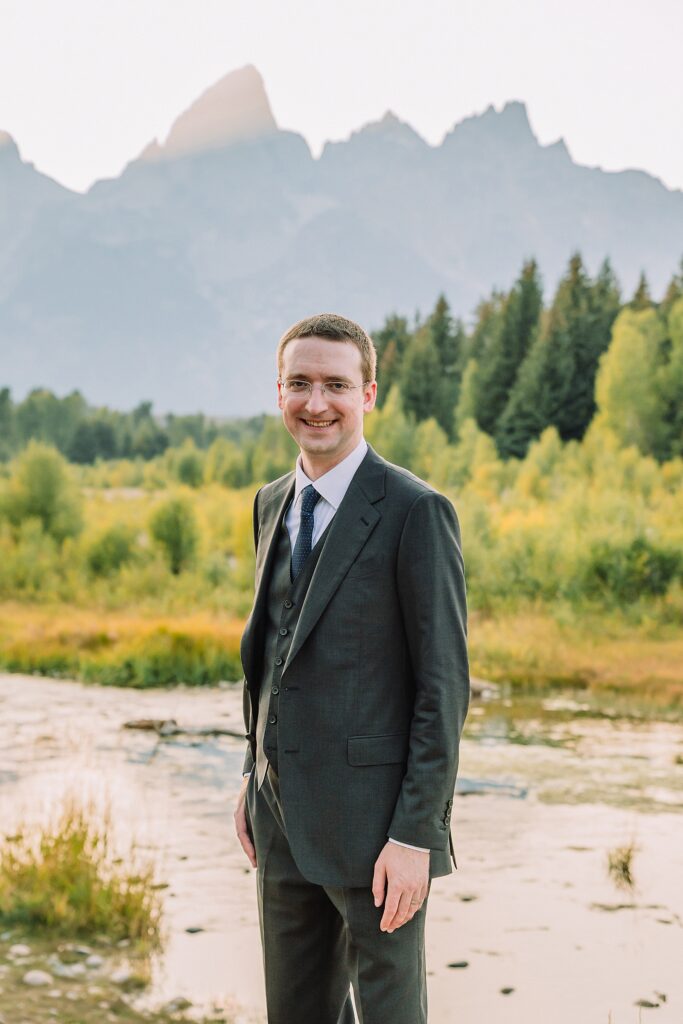Schwabacher Landing sunset wedding photos Grand Teton elopement photography session intimate Jackson Hole wedding photography golden hour Schwabacher Landing couples photos
