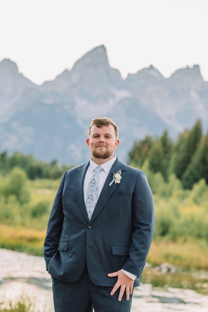 intimate Jackson Hole wedding photography Schwabacher Landing wedding portraits Jackson Hole destination wedding photographer golden hour Schwabacher Landing couples photos Grand Teton elopement photography session