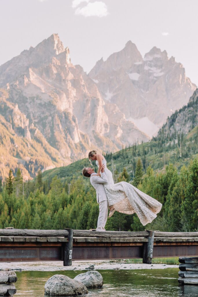String Lake sunset elopement photos golden hour Jackson Hole Elopement Photography elope in jackson hole summer elopement jackson hole wedding photography wyoming wedding photographer in destination wedding