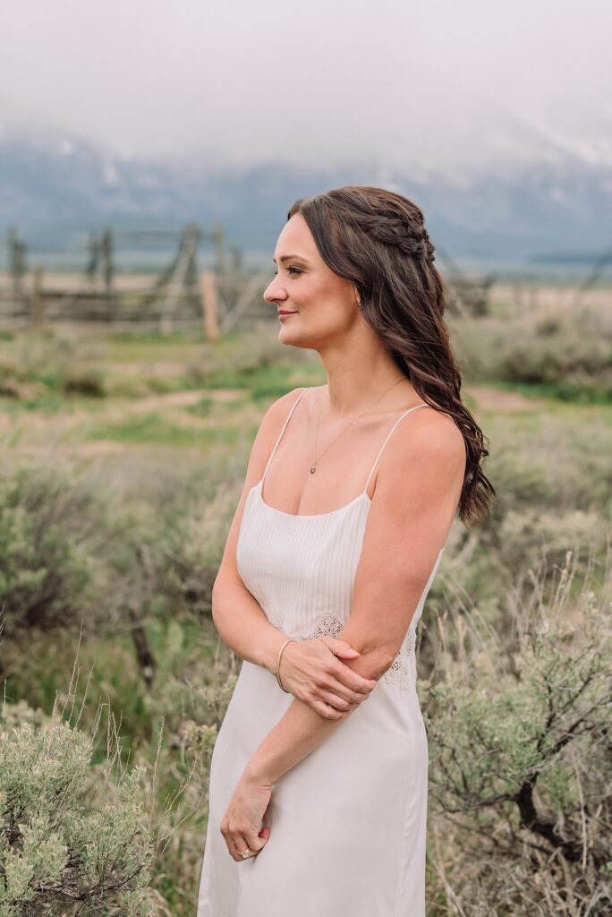 intimate anniversary photos jackson hole wyoming spring mountain vow renewal photography grand teton national park couples session romantic mountain elopement john moulton barn Jackson Hole Wyoming wedding photography historic barn couples photography Jackson Hole Wyoming
