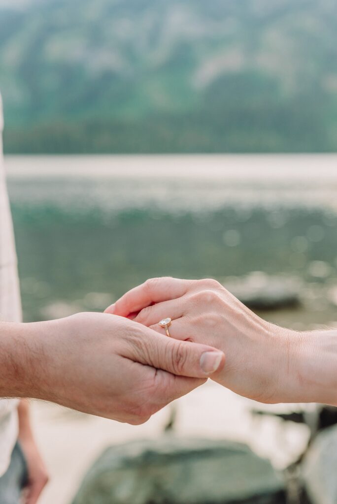 Jackson Hole Engagement Photographer grand teton national park proposal photography lakeside engagement portraits Jackson Hole surprise proposal photographer Grand Tetons Jenny Lake couple photos summer romantic Jackson Hole engagement session