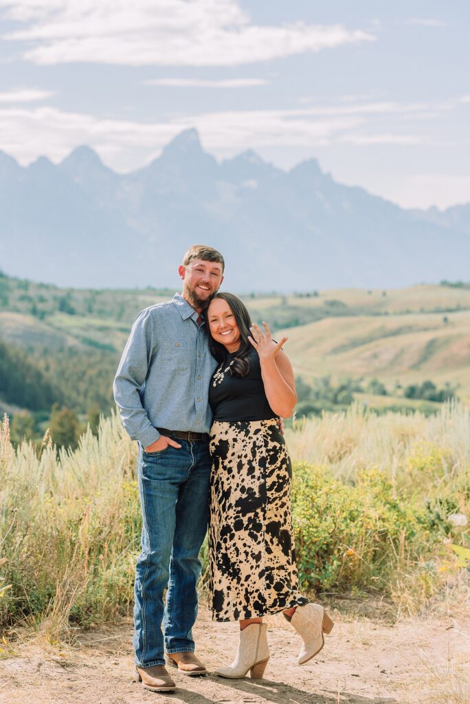 Bridger Teton National Forest outdoor wedding ceremony custom cowboy hat wedding surprise groom gift The Wedding Tree ceremony photos Wyoming champagne toast Grand Teton wedding celebration Jackson Hole Wedding Photographer