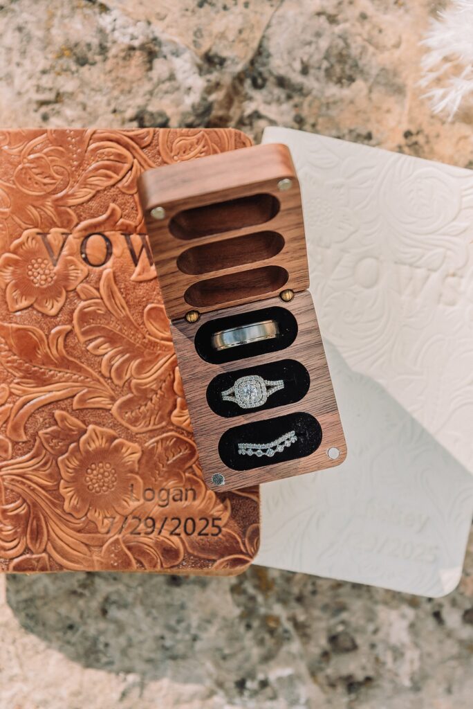 Bridger Teton National Forest outdoor wedding ceremony custom cowboy hat wedding surprise groom gift The Wedding Tree ceremony photos Wyoming champagne toast Grand Teton wedding celebration Jackson Hole Wedding Photographer