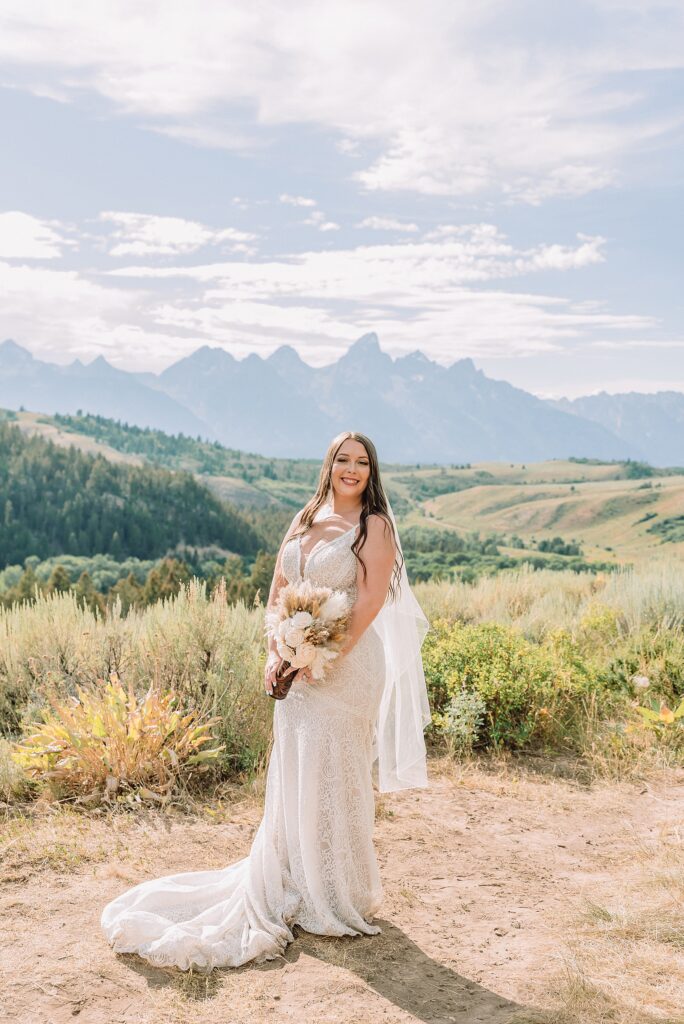 Bridger Teton National Forest outdoor wedding ceremony custom cowboy hat wedding surprise groom gift The Wedding Tree ceremony photos Wyoming champagne toast Grand Teton wedding celebration Jackson Hole Wedding Photographer
