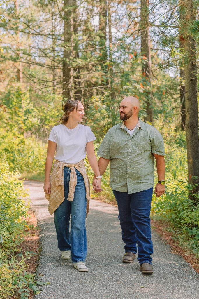 Mesa Falls Idaho proposal photography Upper Mesa Falls engagement photos boardwalk Idaho waterfall proposal photographer Mesa Falls rainbow proposal pictures summer proposal photos Idaho waterfalls
