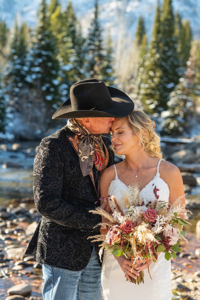 Grand Teton National Park wedding photography October Jenny Lake elopement photos with snow Jackson Hole Wedding Photos Lakeside wedding portraits in late Fall