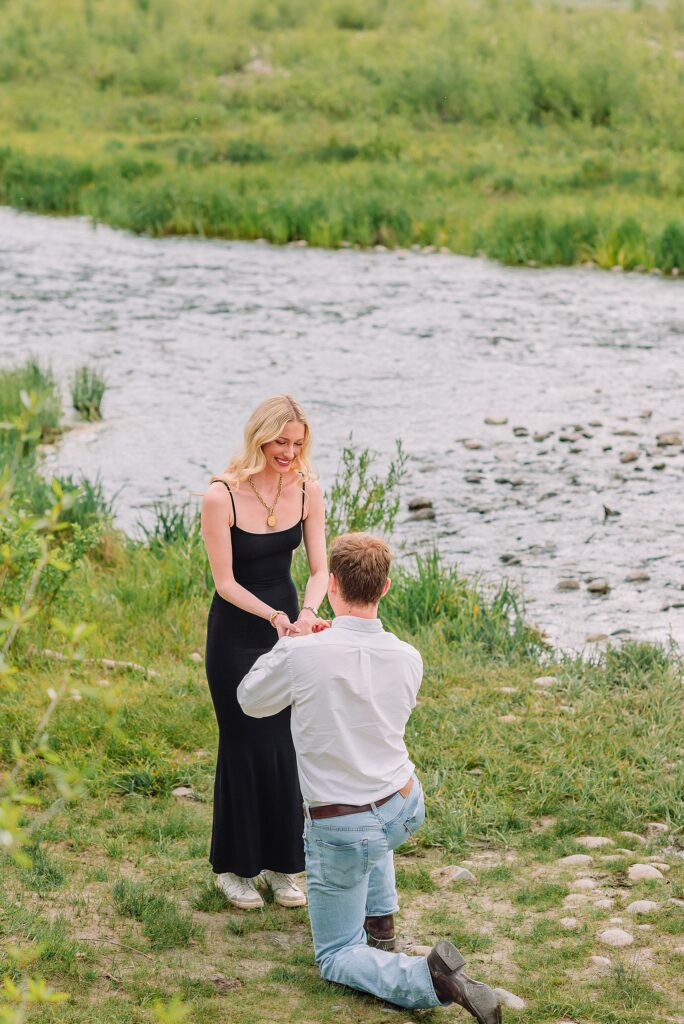 mountain backdrop proposal photography Grand Tetons Schwabacher Landing proposal session June natural light proposal photos Grand Teton mountains proposal photos grand tetons romantic Grand Teton National Park proposal photos