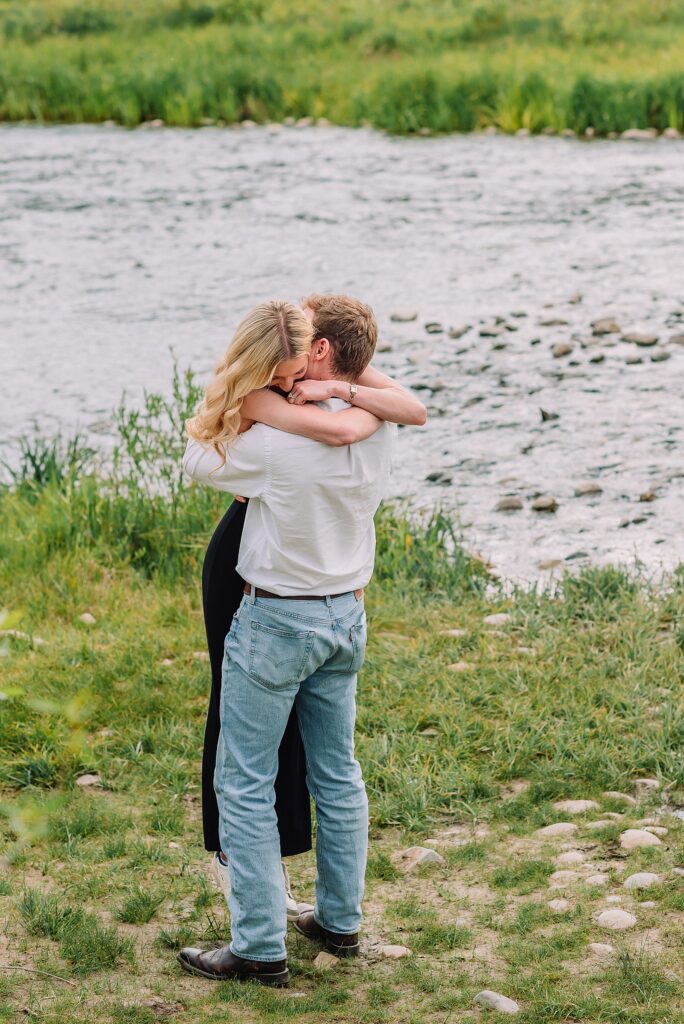 mountain backdrop proposal photography Grand Tetons Schwabacher Landing proposal session June natural light proposal photos Grand Teton mountains proposal photos grand tetons romantic Grand Teton National Park proposal photos
