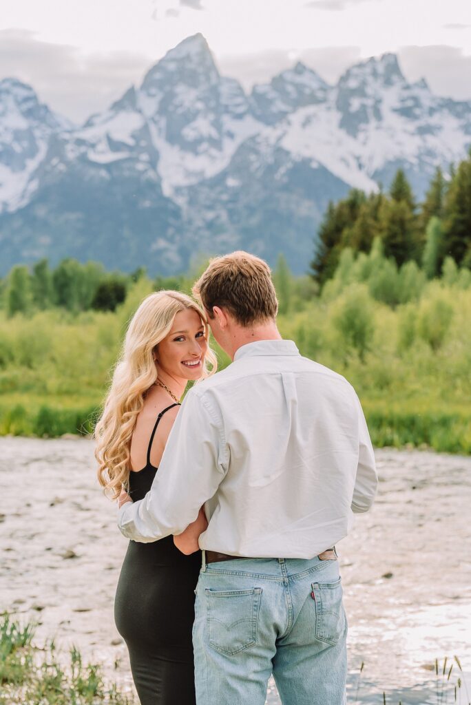 proposal photos grand tetons romantic Grand Teton National Park proposal photos candid engagement moments Snake River natural light proposal photos Grand Teton mountains